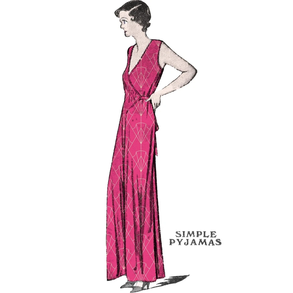30s Pattern, Jumpsuit, Beachwear, Lounging Pajamas - Bust=33- 48.5" (84- 123cm) - Image 3 of 4