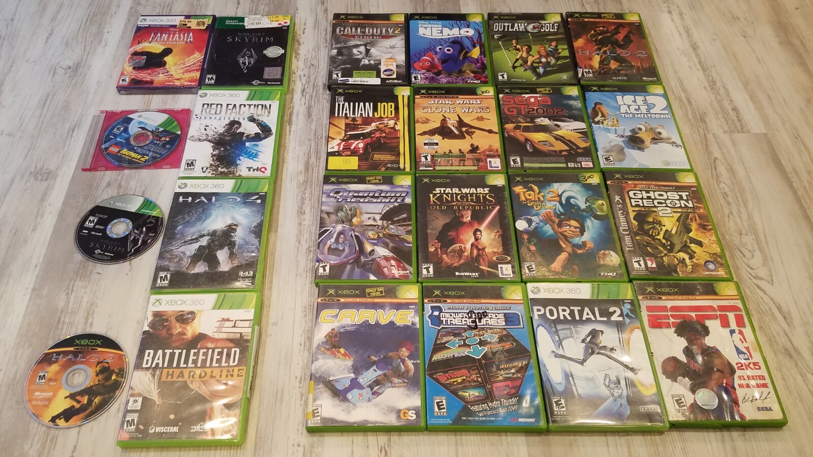 Xbox Games lot of 24, 17 Original Xbox Video Games & 7 Xbox 360 Games
