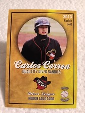 2013 Phenoms Carlos Correa Minor League Gold Rookie RC Quad City River Bandits
