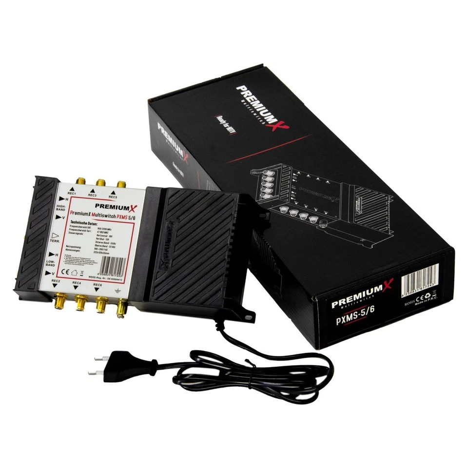 PremiumX Set Multiswitch 5/6 Multischalter SAT Verteiler Quattro LNB LMB HDTV 4K - Bild 4 von 4