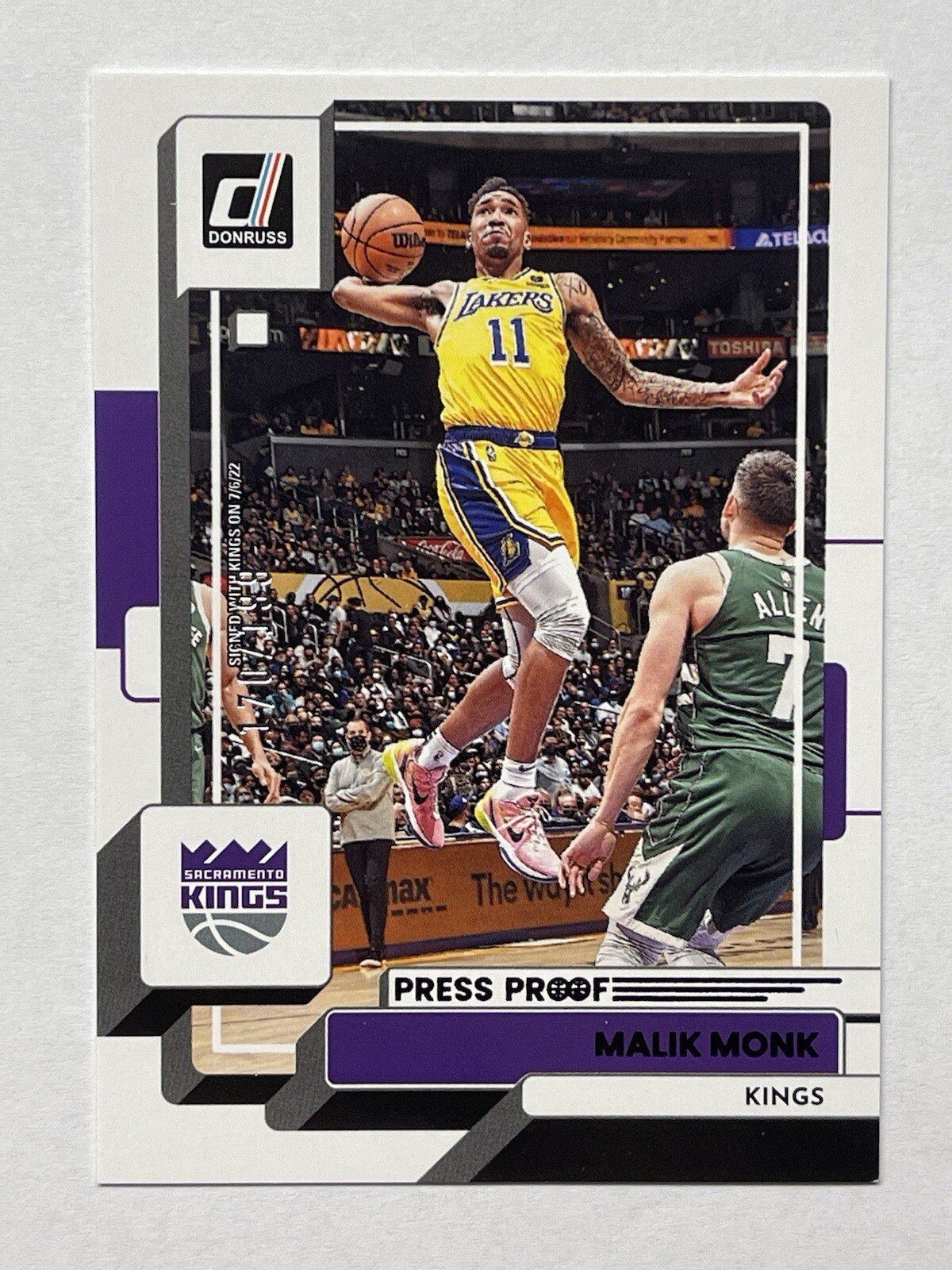Malik Monk 2022-23 Donruss #141 Press Proof Purple /199 Lakers