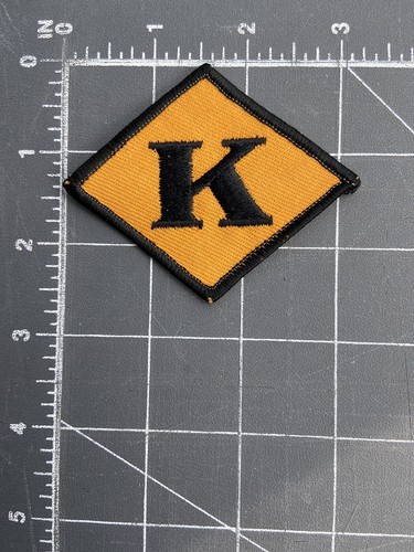 Vintage Letter K Patch Black Gold Yellow Initial Name Badge Monogram Crest Logo