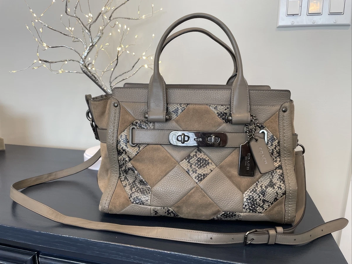 Coach Parker With Rivets And Snakeskin Detail F29416 – Luxe Paradise