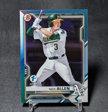 Nick Allen Sky Blue Foil Rookie 2021 Bowman 1st Edition Card #BFE-147 Athletics