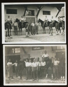 Switzerland Military Real Photo Card Horse Stable Hands Freudiger, Bülach #1