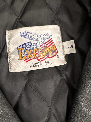 Vintage Top Größe 48 Tall schwarze Leder Brando Motorradjacke - Bild 3 von 11