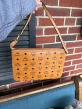 MCM Cognac Brown Crossbody Pouch Visetos Orig...