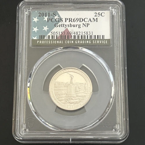 2011-S PCGS PR69DCAM Gettysburg National Park NP Quarter Proof 25C