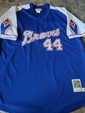 Mitchell & Ness Atlanta Braves #44 Hank Aaron 1974 Cooperstown Collection Sz 56