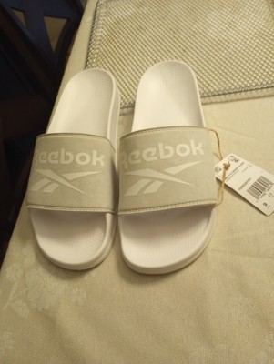 Reebok Fulgere Slide Men's Slip On Lightweight Sandals White/Beige US 9
