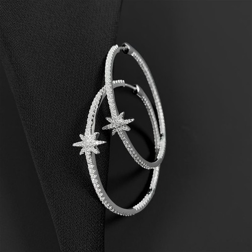APM.MONACO Six-Pointed Star Earrings for Women Large Circle Meteor Earrings