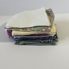 100 4"x4" Upcycled Fabric Squares Mixed material/colors sewing craft supply