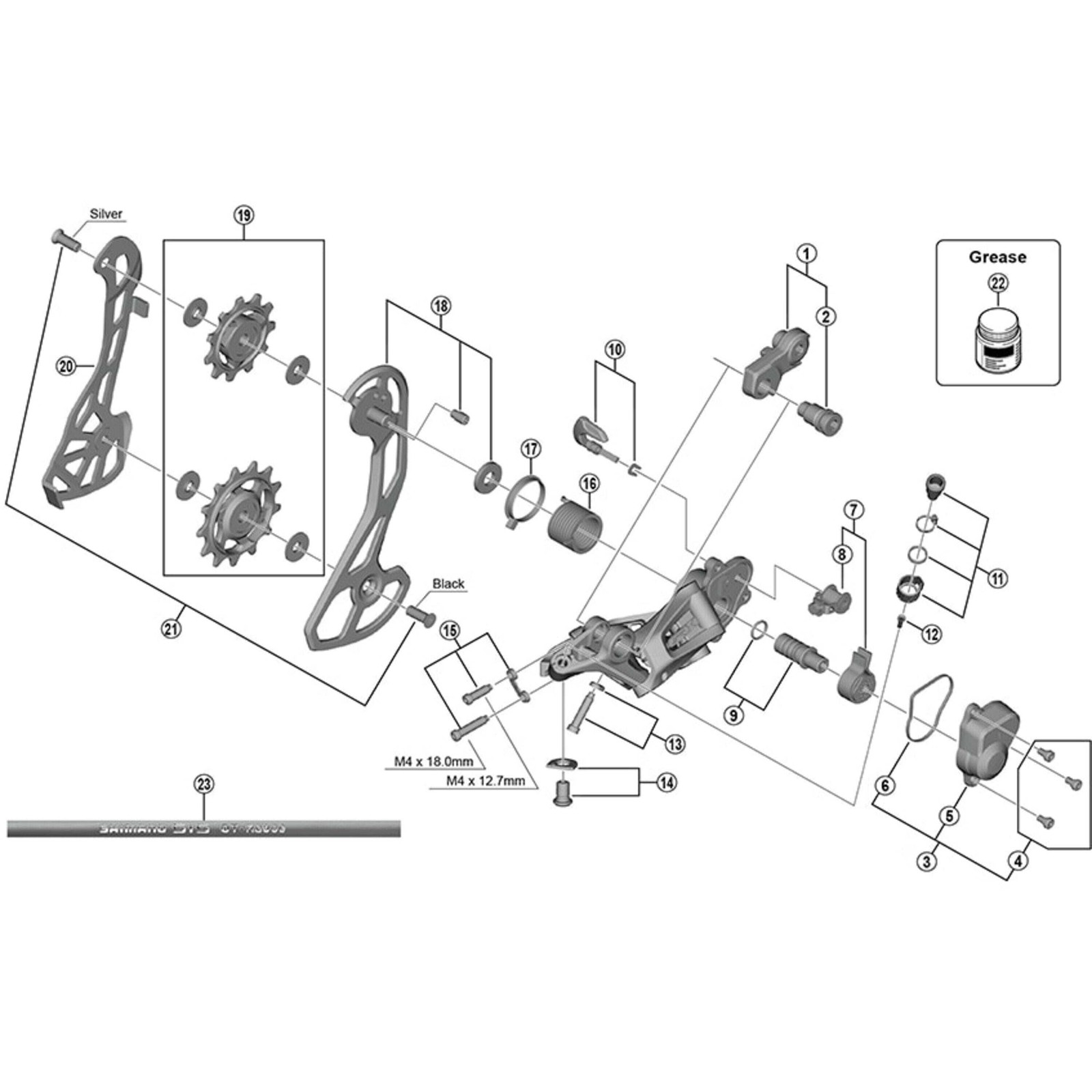 Shimano Spares RD-R8000 cable fixing bolt and plate