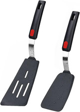Silicone Spatula Turner Set of 2, 600°F Heat Resistant Cooking Spatulas for Nons