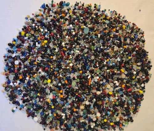 Colorful glass beads - Art Crafts Jewelry Making Assorted Mix - Huge 6 lb Lot