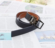 Men Ferragamo Reversible Black/Brown belt 120cm gunmeta finish Gancini buckle