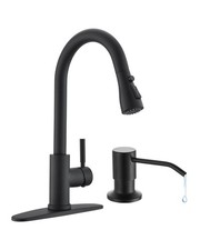 Kitchen Faucet with Soap Dispenser, Stainless Steel Kitchen Sink Faucet with Pul