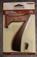 Gatehouse house number 7 AGED BRONZE 5" House Number