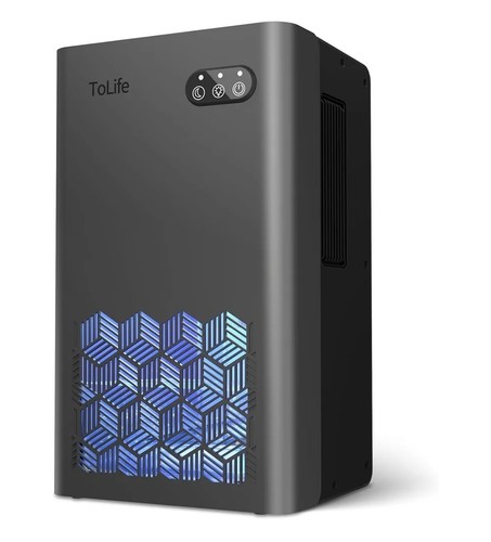 TOLIFE TZ-C2 Dehumidifier- Light Grey, 7 Color LED Options, 95 Oz Tank