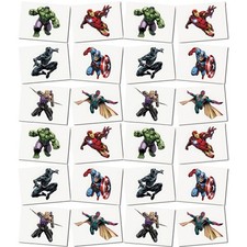 Avengers Temporary Tattoos 24 Pieces Assorted Marvel Superhero Designs for...