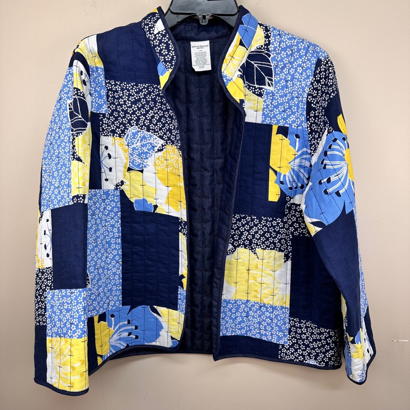 Alfred Dunner Petite Quilted Patchwork Jacket Blu… - image 1