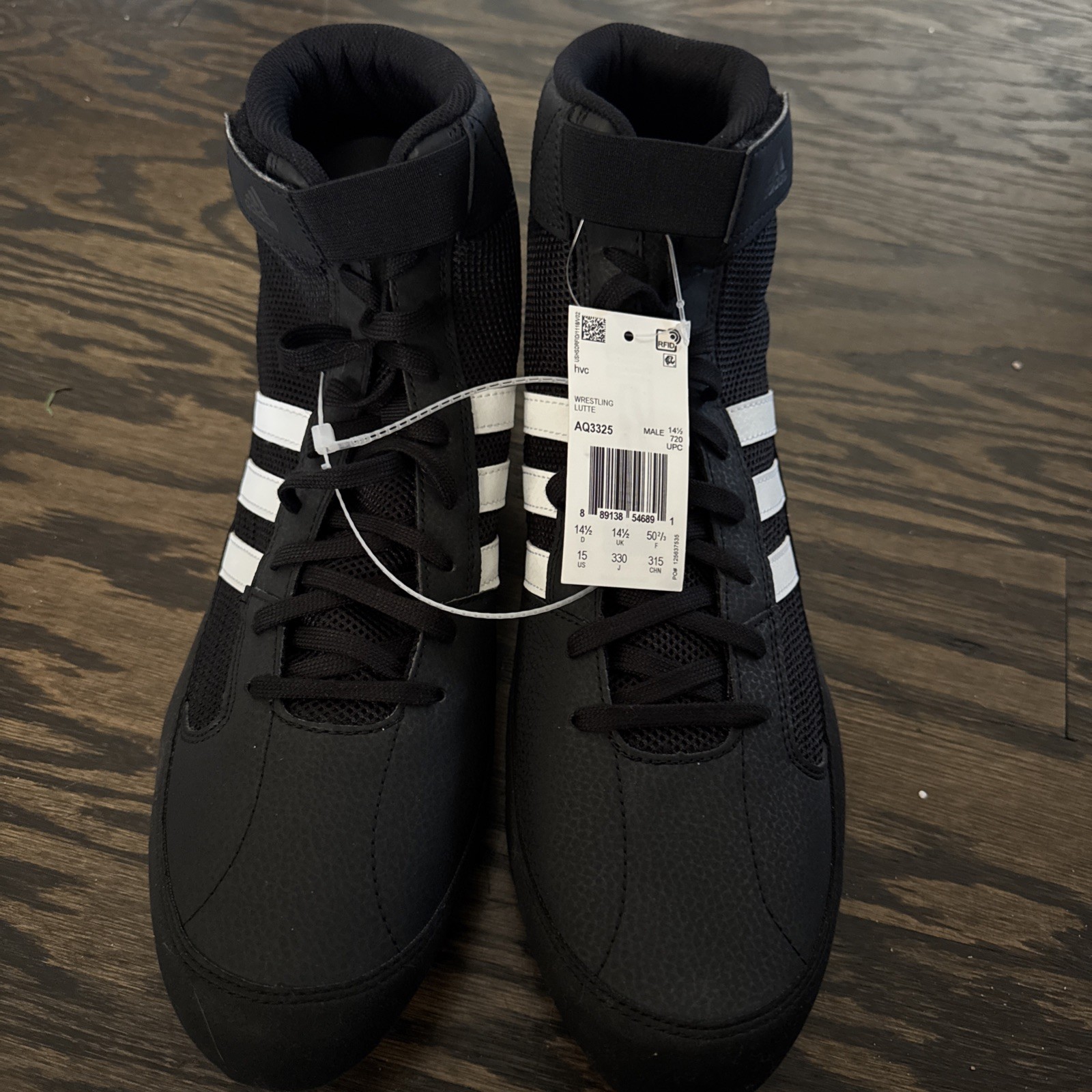 Adidas Mens HVC Wrestling Lutte AQ3325 Black Size 15 thumbnail 4