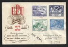 FALKLAND ISL TO UK AIR MAIL FULL SET ON BPA CACHET UPU FIRST DAY COVER 1949
