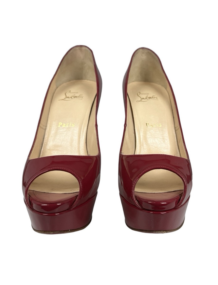 Christian Louboutin 150mm Lady Peep Patent Calf Framboise 40.5