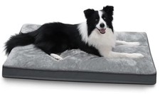 Dog Crate Bed Waterproof Deluxe Plush Dog Beds 35.0"L x 22.0"W x 3.0"Th Grey