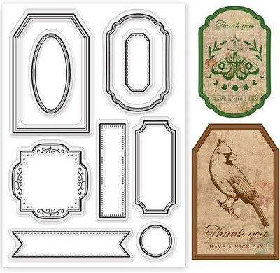 Label Clear Stamp Rahmenstempel Für Die Kartenherstellung Tag-Silikonstempel Zum