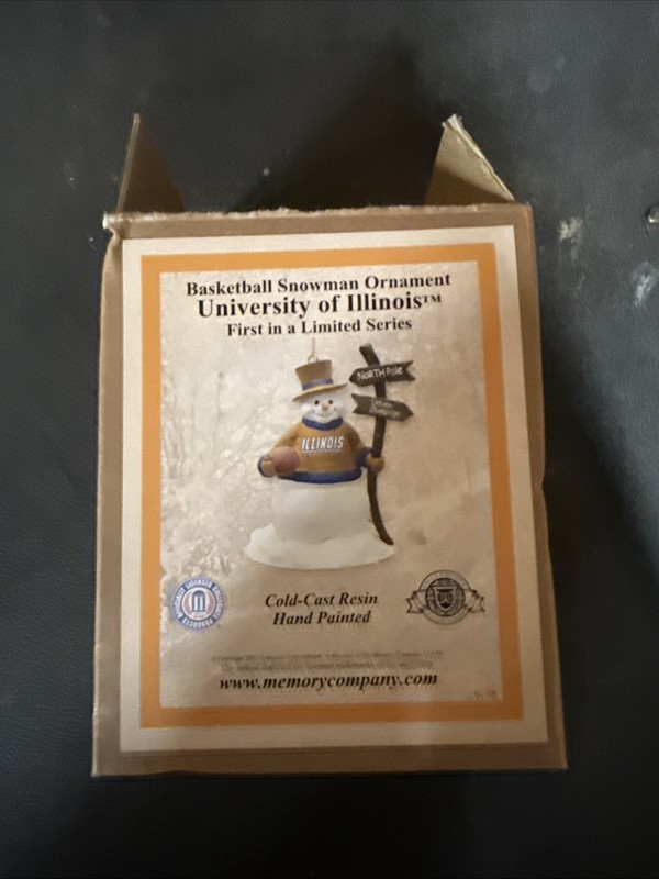 university of illinois Basketball Ornament Limited Edition Snowman