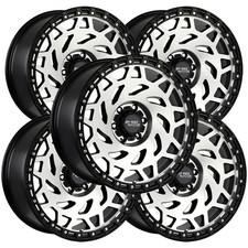 Set-5 Off-road Monster M50 17x9 5x5 0mm Blackmachined Wheels Rims 17 Inch