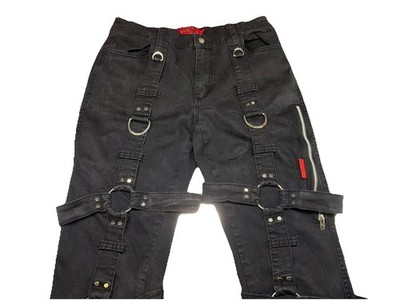 【TRIPP nyc】HARNESS PANTS(付属の紐なし) Tripp NYC Harness Pants Size 32x30 Black Punk Rock Pockets Rings