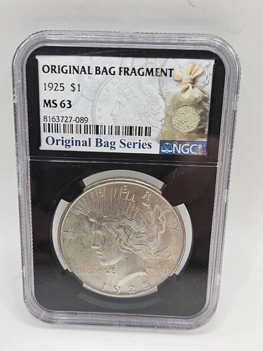 1925 Peace Dollar NGC MS63 Original Bank Bag Series