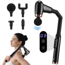 Handheld Percussion Massage Gun w/ Extended Handle Full Body Muscle Massager