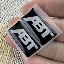 2psc Abt 3d Domed Badge Logo Emblem Sticker Graphic Decal Racing Audi Vw Skoda