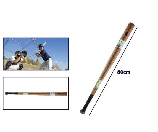 Mazza Da Baseball Sport In Legno Gioco Sport Adulti Ragazzo 80 Cm