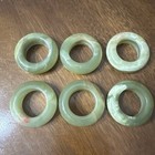 Vintage Set Of 6 Natural Green Onyx Marble Mid-Century Napkin Rings — photo 4