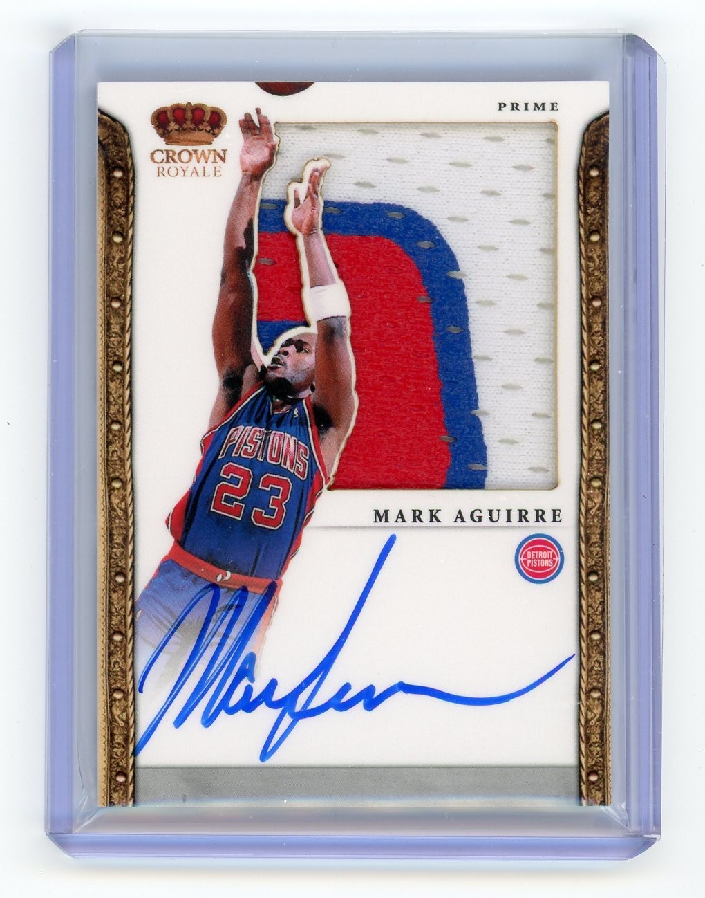 MARK AGUIRRE 2011-12 Panini Preferred JUMBO GAME USED SILHOUETTES AUTO PATCH /25 view 1