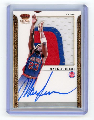 MARK AGUIRRE 2011-12 Panini Preferred JUMBO GAME USED SILHOUETTES AUTO PATCH /25