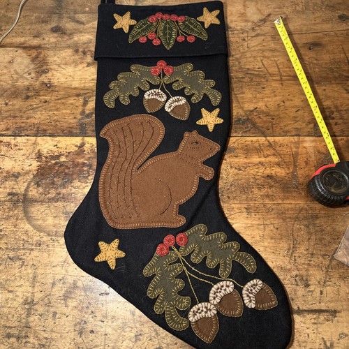 Barbara Bond Handmade And Signed Squirrel 🐿️ Christmas Stocking - Picture 2 of 12