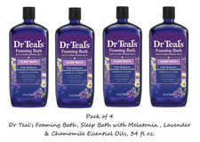 Dr Teal's Foaming Bath, Lavender  Chamomile Essential Oils, 34 fl oz 4 Pack 