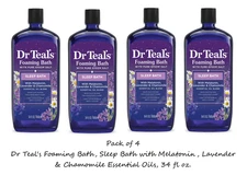 Dr Teal's Foaming Bath, Lavender & Chamomile Essential Oils, 34 fl oz (4 Pack)