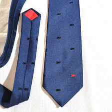 Vintage 3M Company Corporate Logo Tie - Navy Blue - Professional Business