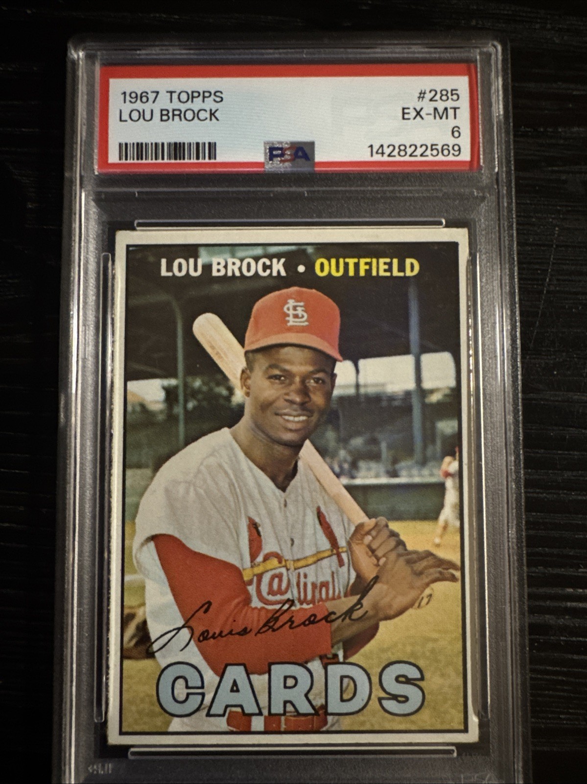 1969 Topps #85 Lou Brock Stl Cardinals PSA 6 -- EX-MT -- Sharp!