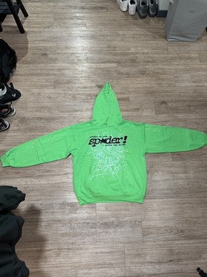 Sp5der Worldwide Green Slime Stone Crystal Hoodie Size (XL) (NEW) 100% Authentic