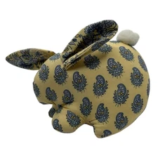 Pierre Deux French Country Bunny Rabbit 7” Plush Yellow Blue Paisley Floral