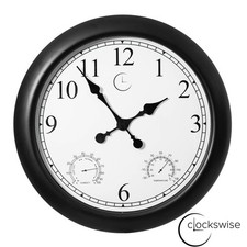 24-inch Large Outdoor Wall Clock Thermometer ...