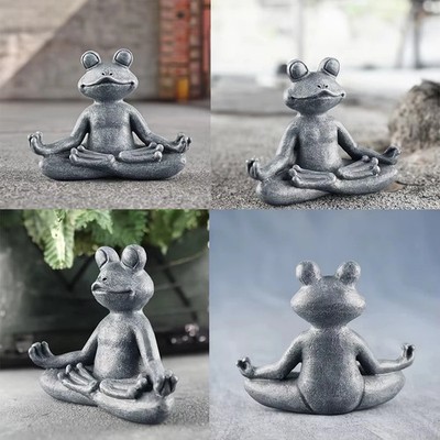 Handgefertigte Zen Frosch Statue Meditationsdekoration Gartendekor