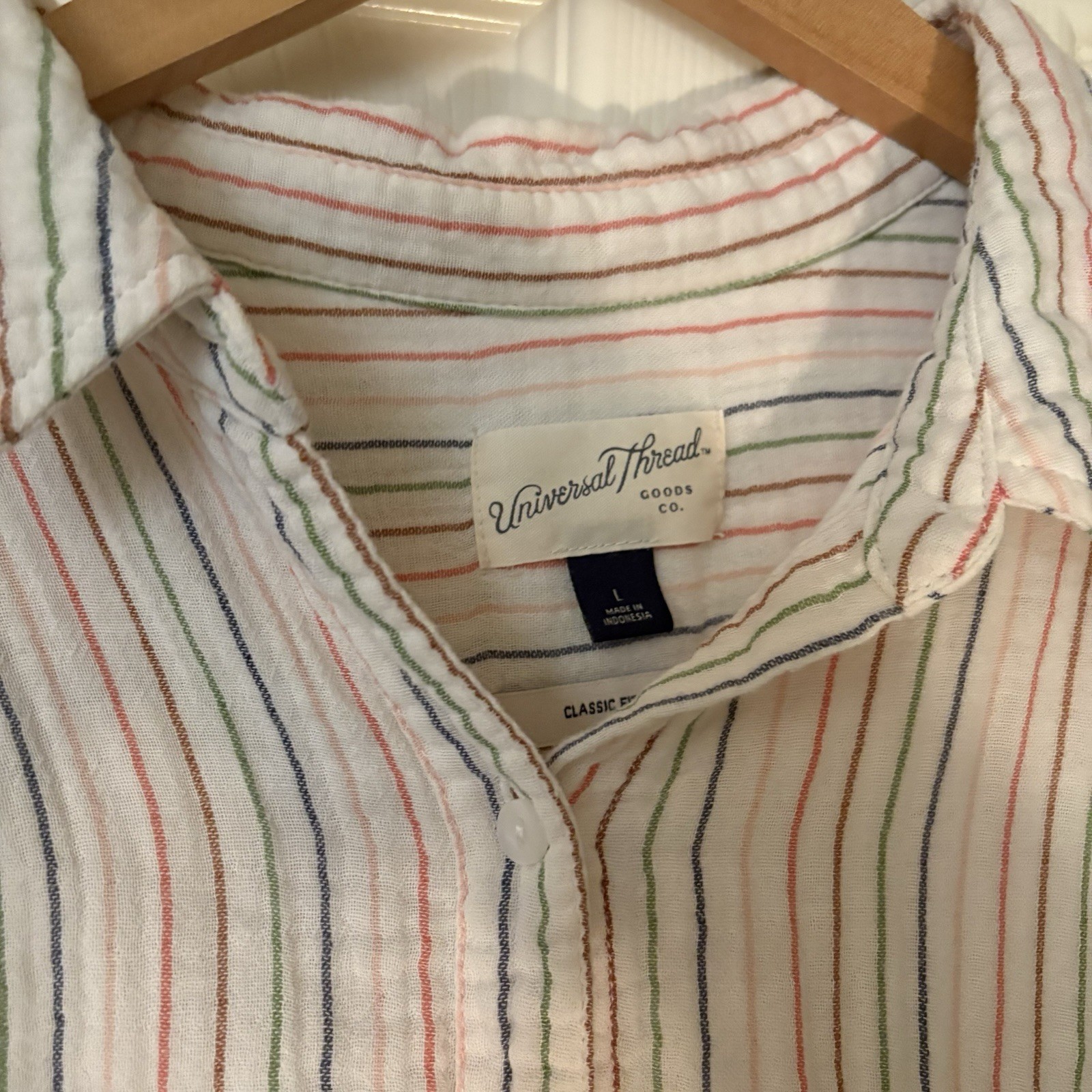 UNIVERSAL THREAD Striped Button Down Shirt Size L… - image 2